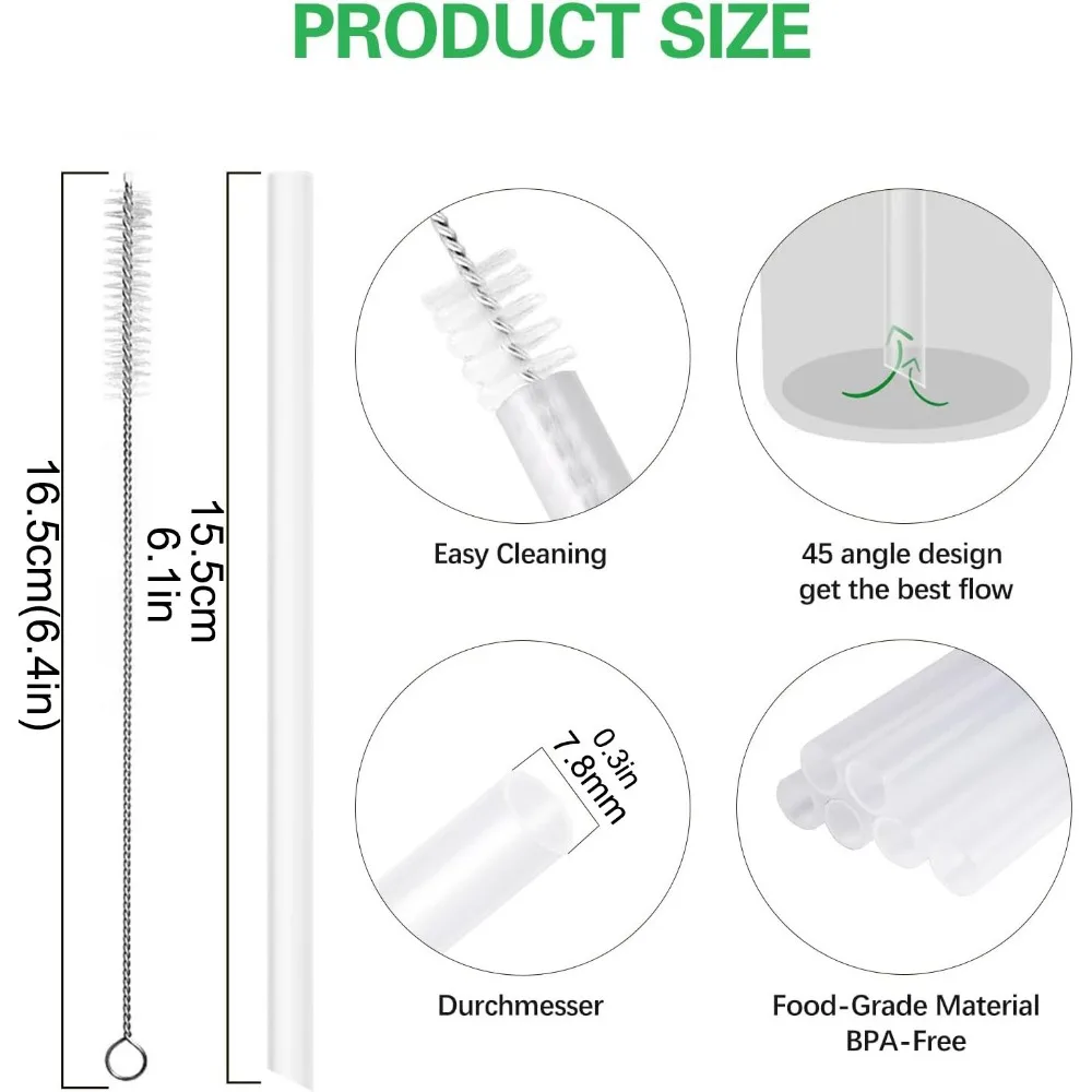 4/6/8/12 Pcs Replacement Plastic Straws Compatible with Stanley 20 oz Flip Straw Tumbler