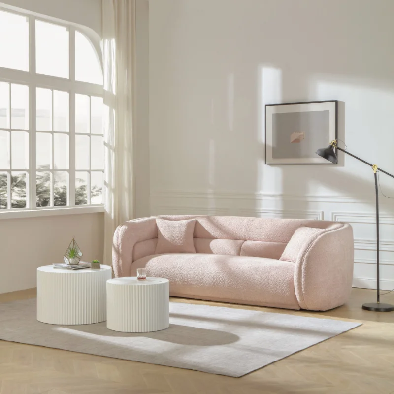 90.6'' Mid Nordic Lazy Curved Sofa Counch Living Room Sofa, Office Luxury Muebles Para El Hogar Interior Decoration