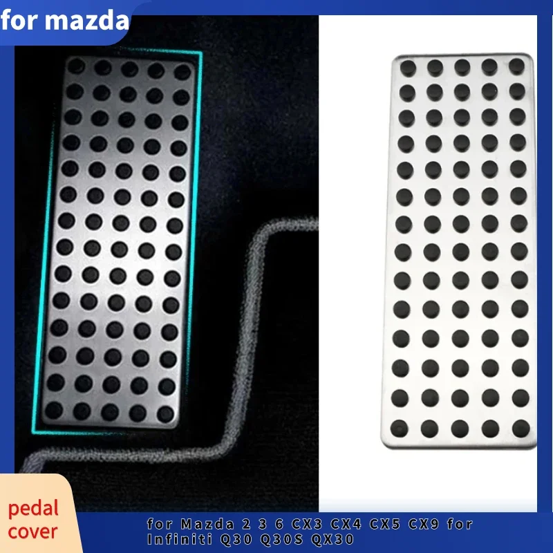 Stainless Steel Car Foot Rest Plate Footrest Pedal Cover for Mazda 2 3 6 CX3 CX4 CX5 CX9 for Infiniti Q30 Q30S QX30 for Benz