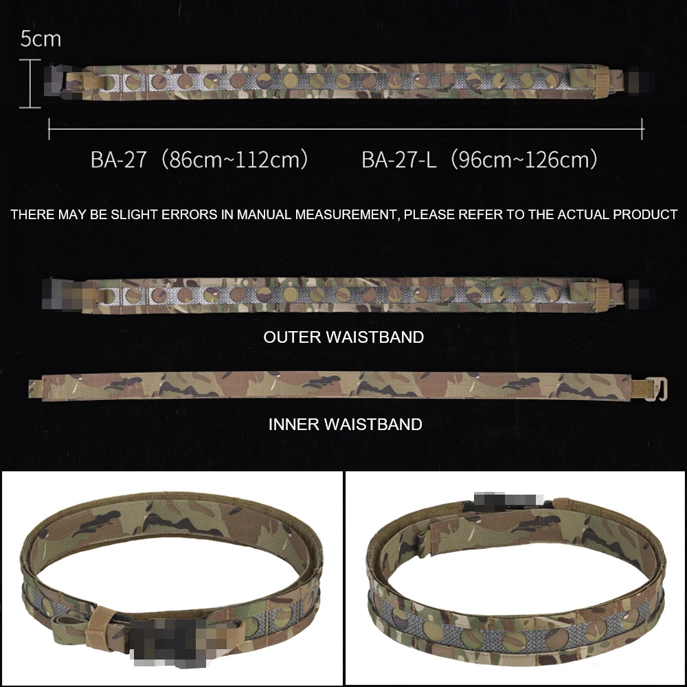 Ferro Style Taktischer Bison-Gürtel, 2-lagig, Schnellverschluss, Metallschnalle, MOLLE-System, Outdoor, Jagd, Schießen, Airsoft, Hüftgurt, Ausrüstung – Detail 2