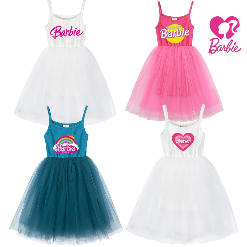 

Anime Barbie Girls Dress Summer Children Suspender Princess Skirt Baby Skirt Kids Party Gauze Skirts Sleeveless Clothes Gifts