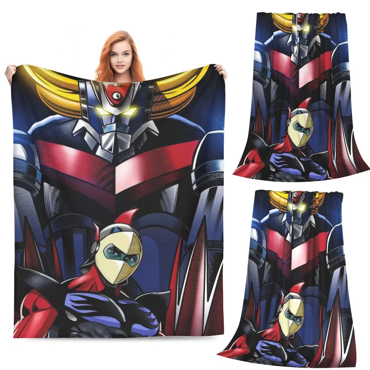 

Одеяло Mazinger Z UFO Robot Grendizer, флисовое одеяло для дивана, многофункциональное одеяло для дивана, постельные принадлежности, уличные пледы, покрывало, одеяло