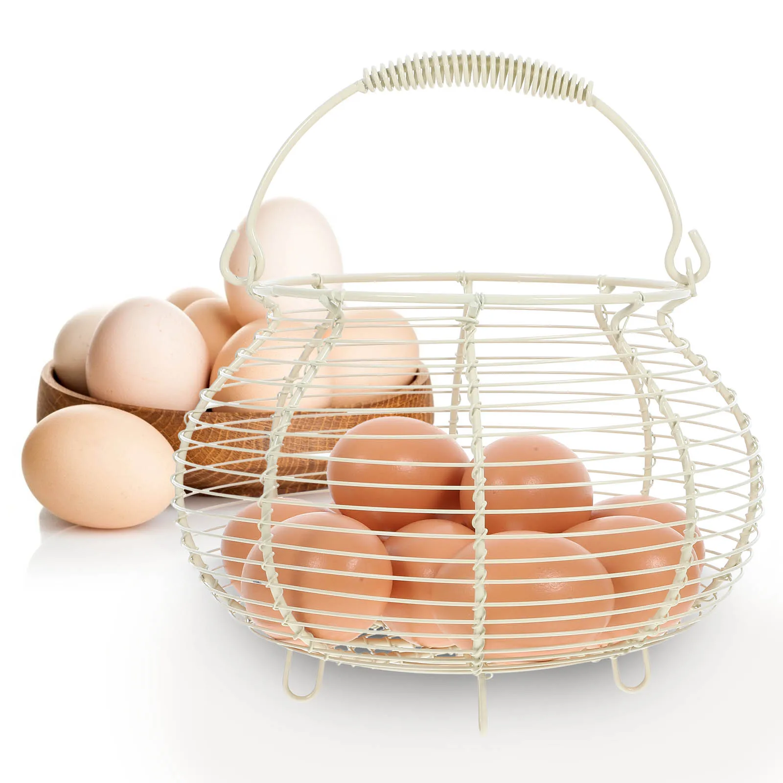 

Тканая корзина, белая железная ваза для фруктов, кухонная стойка, корзины для хранения, компактная многоразовая безопасная транспортная веранда для пикника