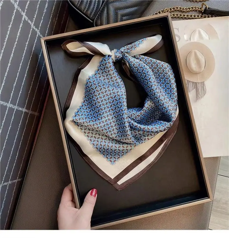 100% Echter Seidenschal für Damen, Neues Bandana, Quadratischer Schal, Wickeltuch, Eleganter Frühlings-Mode-Luxus-Hochwertiger Hijab 53cm – Detail 8
