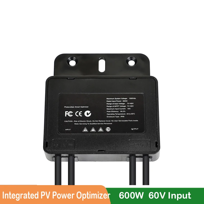 Integrated PV Power Optimizer MPPT 600W 60V Input IP67 Real-time Solar Panel Monitoring Voltage-Limiting Anti-Hotspot