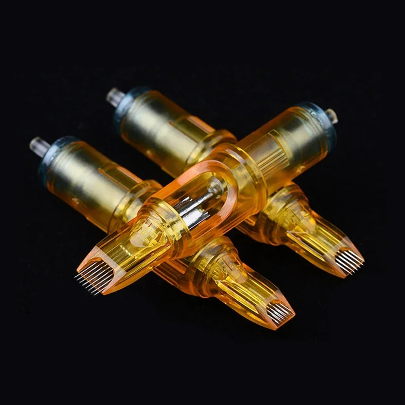 Orange Cartridge Needles 50/100pcs Tattoo Makeup 3RL/5RL/7RL/9RL/5M1/7M1/9M1/5RS/7RS/9RS for Microblading