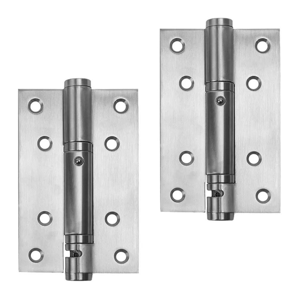 2 قطعة مفصلات ذاتية الإغلاق مفصلات زنبركية شديدة التحمل مفصل باب من الفولاذ المقاوم للصدأ مع تعديل التخميد لدرج الممر