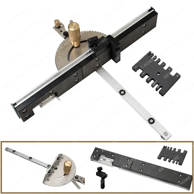 

Brass Handle 450mm Miter Gauge or Box Jiont Jig Track Stop Table Saw Router Miter Gauge Saw Assembly Ruler Woodworking Tools