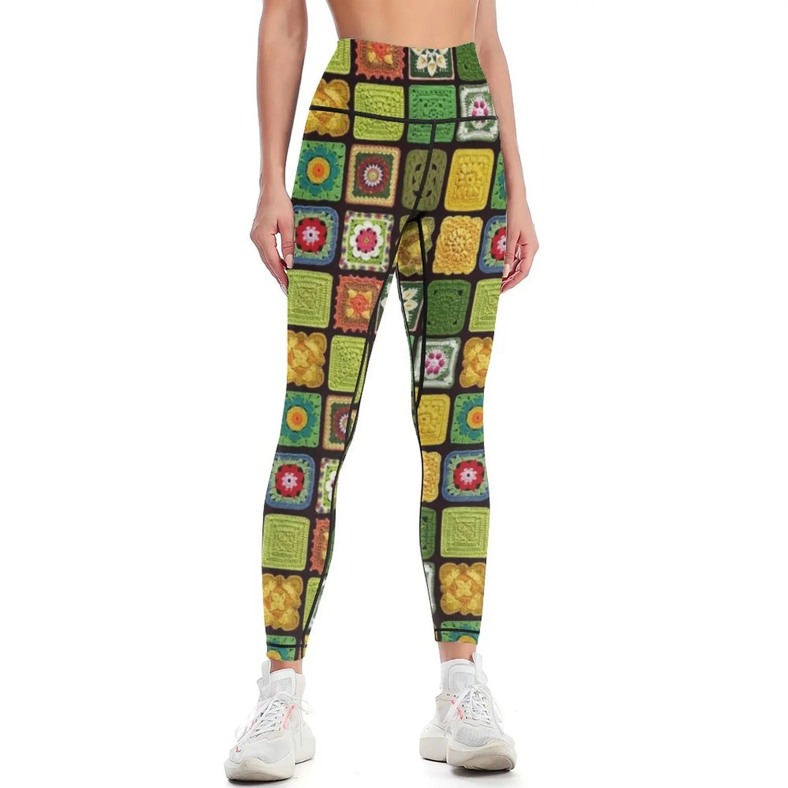 

Crochet on Black Leggings sports for Training pants sportswear for gym harem pants Womens Leggings