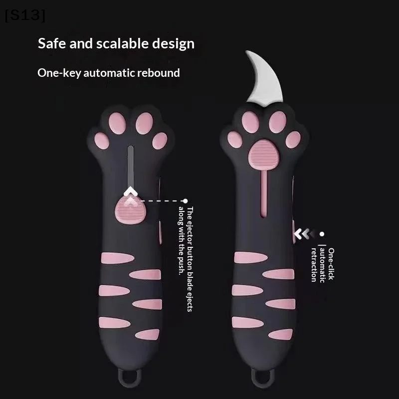 Cat Paw Sharp Box Cutters Mini Portable Cat Claw Utility Knife Creative Hand Account Decor Paper Cutting Tools Art Supplies[Q]Q@ view 5
