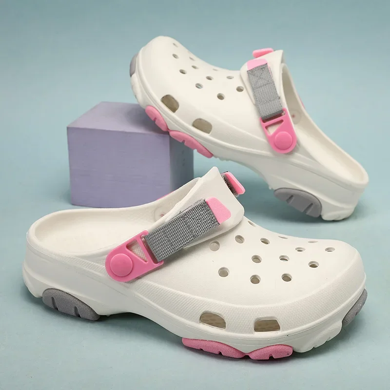 

New Fashion White Pink Clogs Shoes Womens Comfort Platform Beach Sandals Men Non-slip Sports Sandals for Men Zapatos De Playa