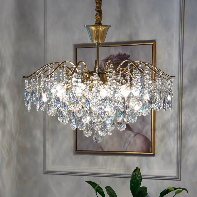 フレンチアートライト高級クリスタルシャンデリアポストモダンレ - Elements Lighting Decor のレビューと価格