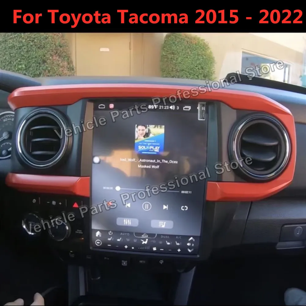 Para toyota tacoma 2015 - 2022 android rádio do carro tesla tela 2din receptor estéreo autoradio multimídia jogador gps navi unidade de cabeça