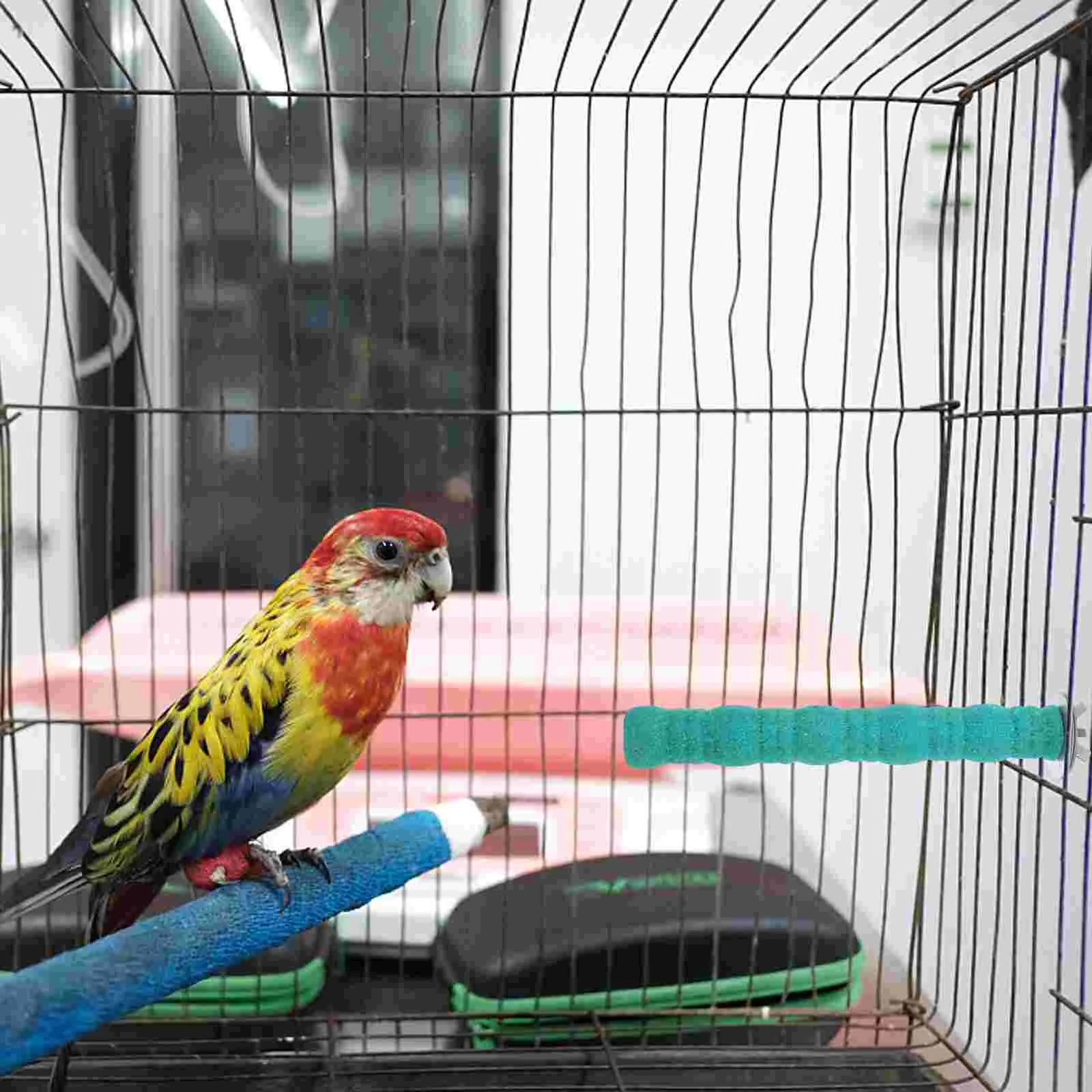 

Bird Toy Perch Parakeet Cage Parrot Stand Wooden Claw Grinding Stick Perches For Cages