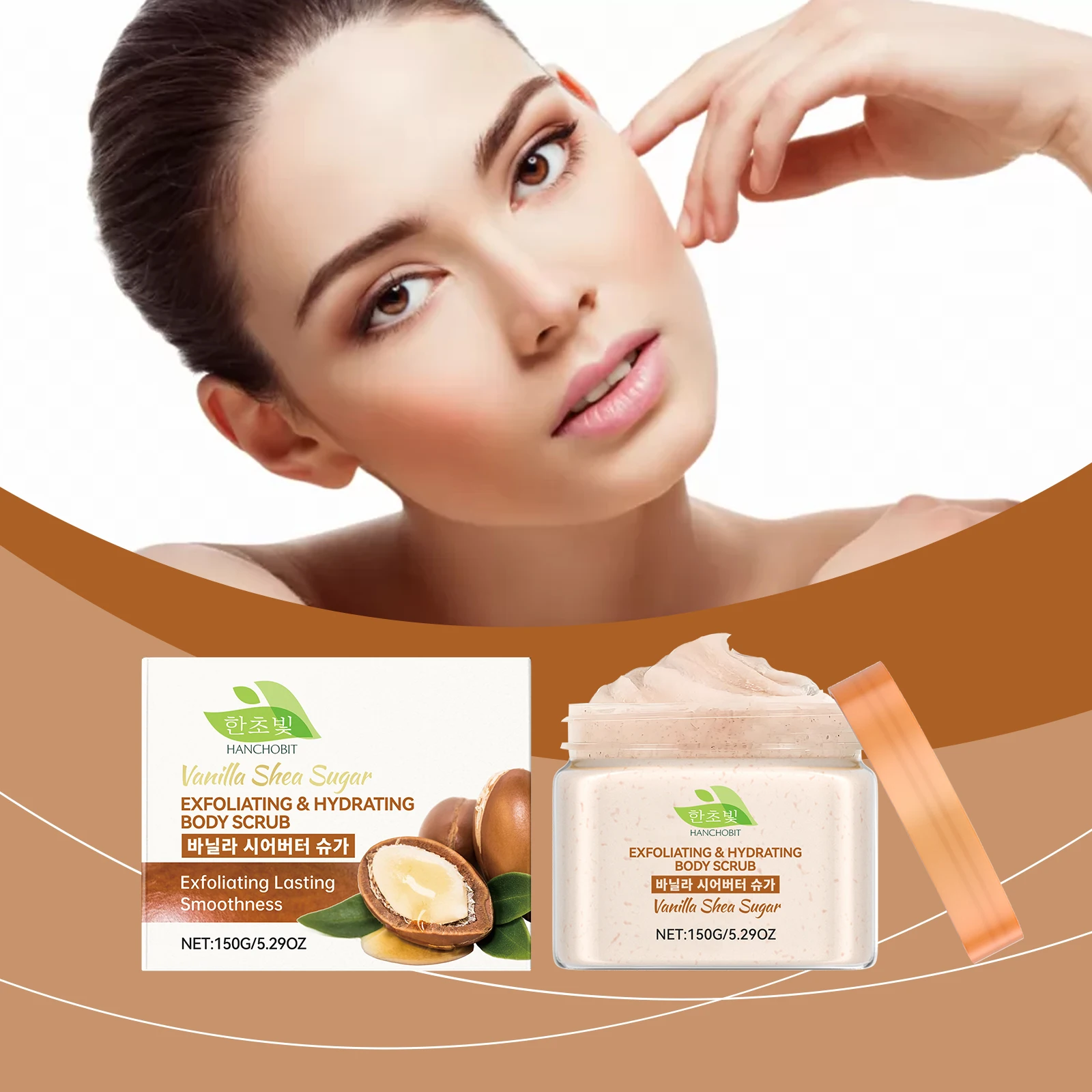 Vanilla Shea Sugar Body Scrub – Exfoliating & Hydrating for Soft Skin,