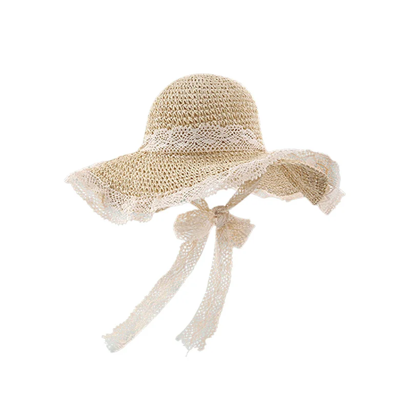 Sombrero de paja plegable para mujer, gorro de playa de ala ancha y grande, protección UV, ideal para vacaciones de verano