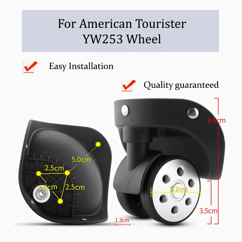 

For American Tourister YW253 Luggage Universal Wheel Replacement Rod Box Accessories Combination Box Roller Pulley Quiet Wear