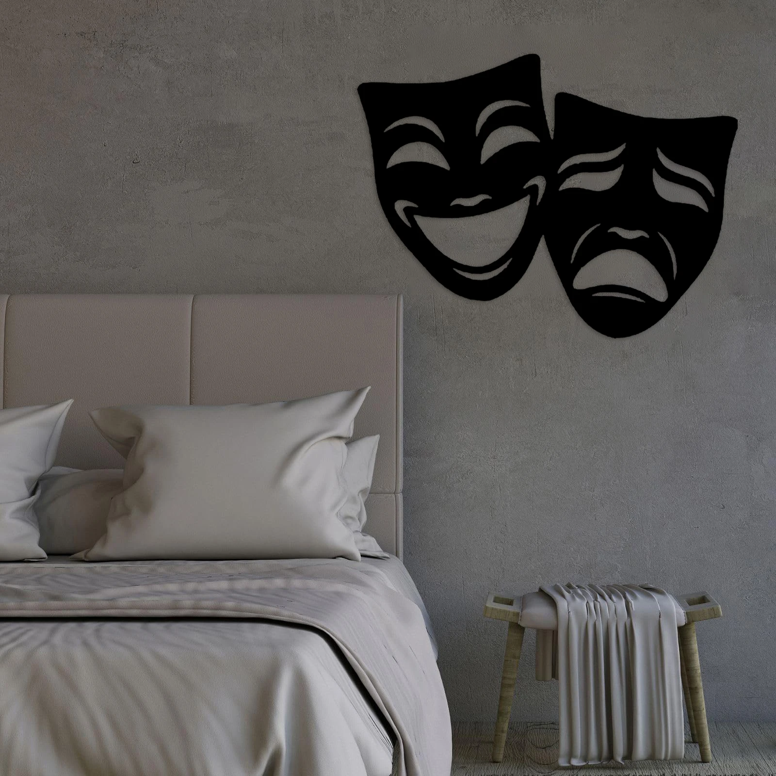 2Pcs Metal Theater Wall Art, Comedy And Tragedy Mask Metal Sign, Actor, Metal Decor Wall Hanging, Gift For Actress Actor Signs