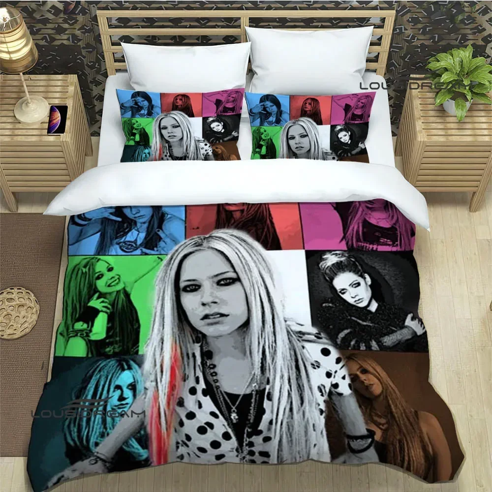 Singer A-AVRIL LAVIGNE Print Bedding Sets exquisite bed supplies set duvet cover bed comforter set bedding luxury birthday gift