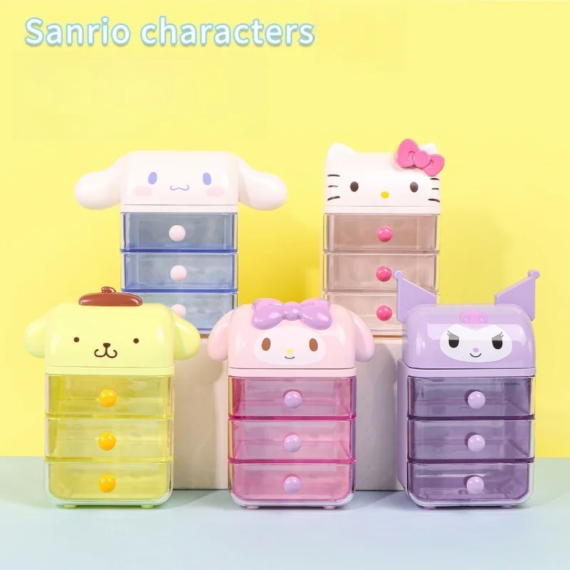 Mignon cannelle mélodie Mini commode bijoux organisateur bureau tiroir boîte de rangement Kawaii décor à la maison cadeau d'anniversaire