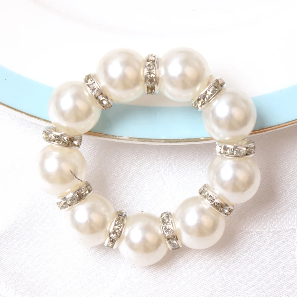 

4 Pcs Napkin Rings Elegant Pearl Design Decorative Buckles for Wedding Party Table Centerpieces Home Dining Serviette Holders