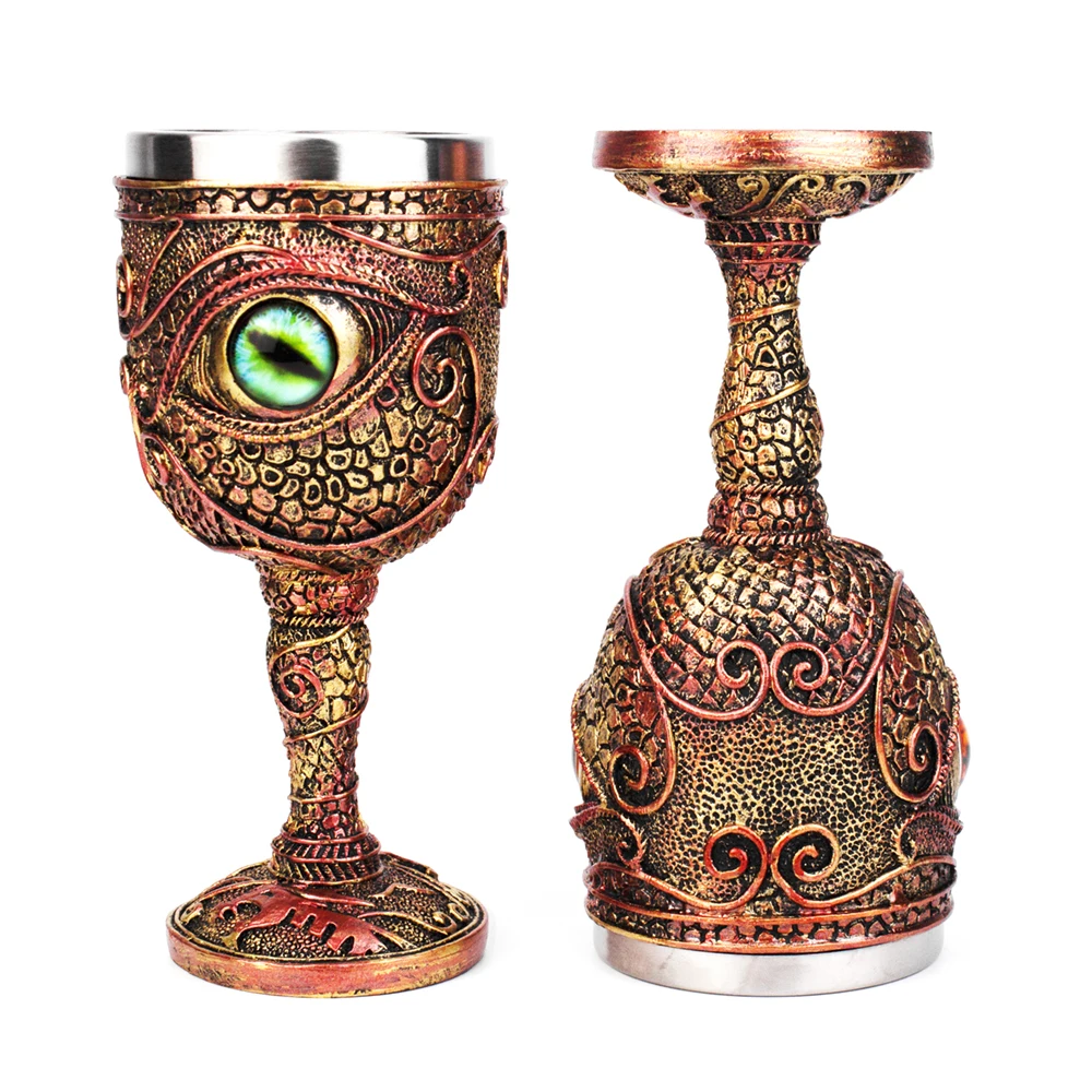 عين التنين كأس الفولاذ المقاوم للصدأ والراتنج كأس للنبيذ أفضل صديق ديرثداي الهدايا بار درينكوير الخيال السبورة #4