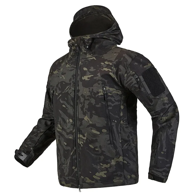 Chaquetas de senderismo cálidas de forro polar al aire libre, cortavientos impermeable Softshell, abrigos tácticos militares, ropa de caza