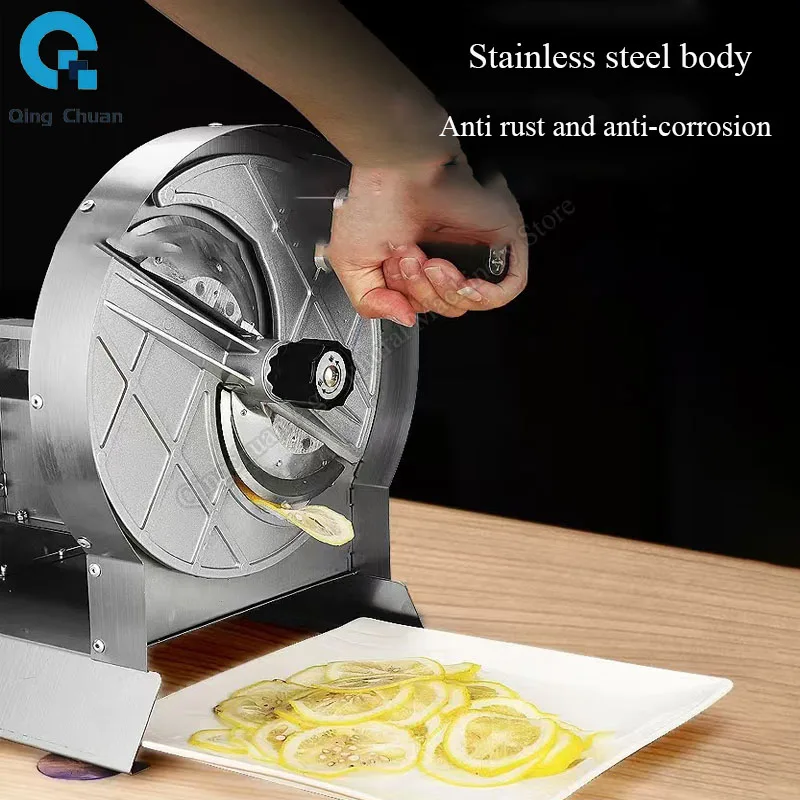 Manual slicer stainless steel small household adjustable multifunctional hand cranked microtome