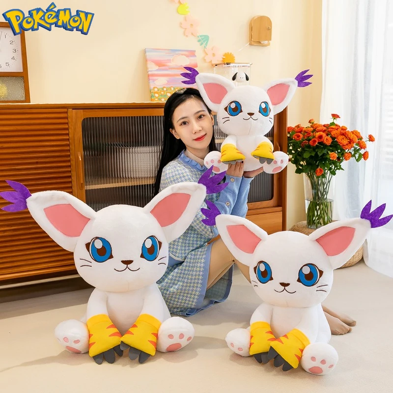 55/65/80CM Large Big Size Gatomon Plushies Tailmon Peluche Cartoon Anime Plush Comfortable Soft Doll Kawaii Ornament Toy Gifts