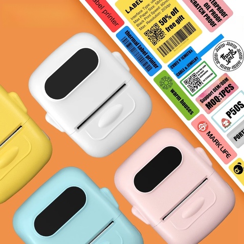 Impresora térmica de etiquetas portátil P50, adecuada para el hogar, supermercado, joyería y industrias alimentarias o papel de etiquetas