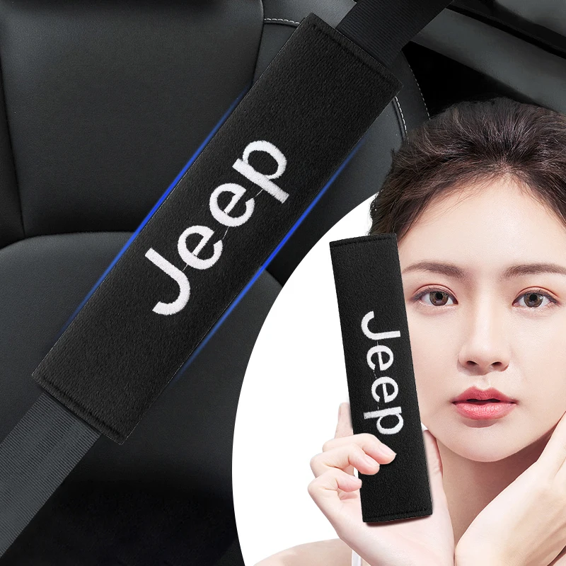 

2 шт., автомобильный ремень безопасности, наплечник, защитный чехол, автомобильные аксессуары для Jeep Renegade Compass Wrangler JK Patriot Grand Cherokee XJ