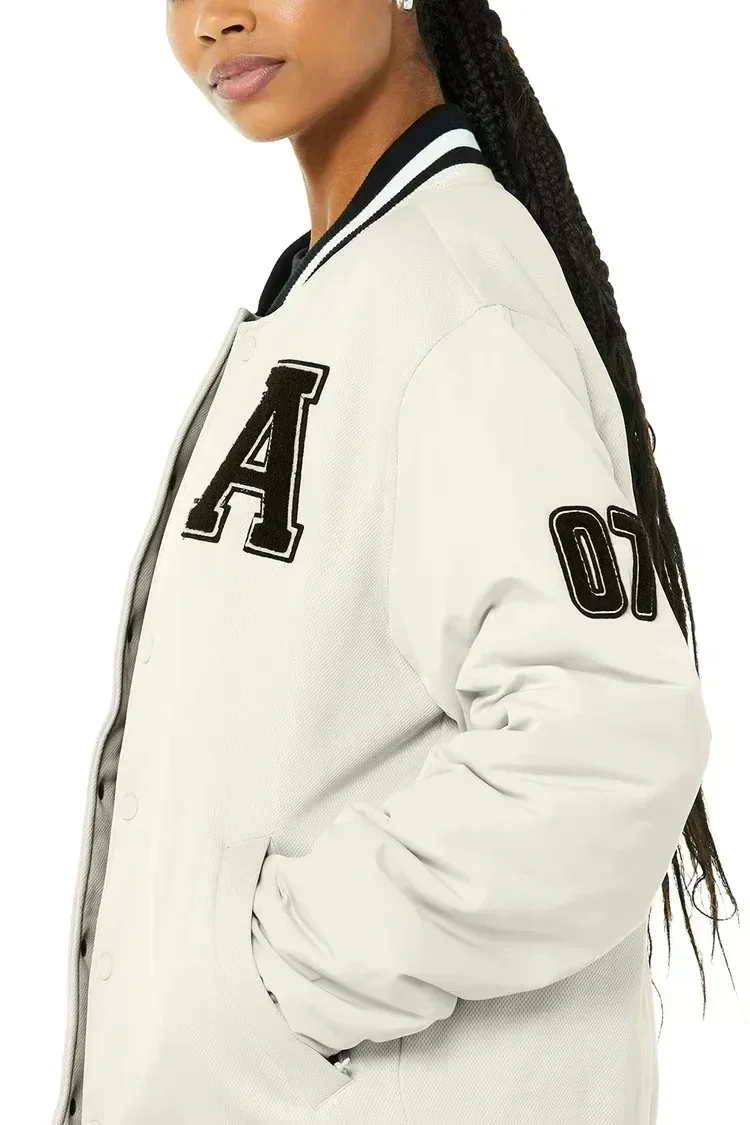 

G. O.A.T retro jacket Y2K high street hip-hop style letter embroidered baseball uniform loose oversized personalized jacket