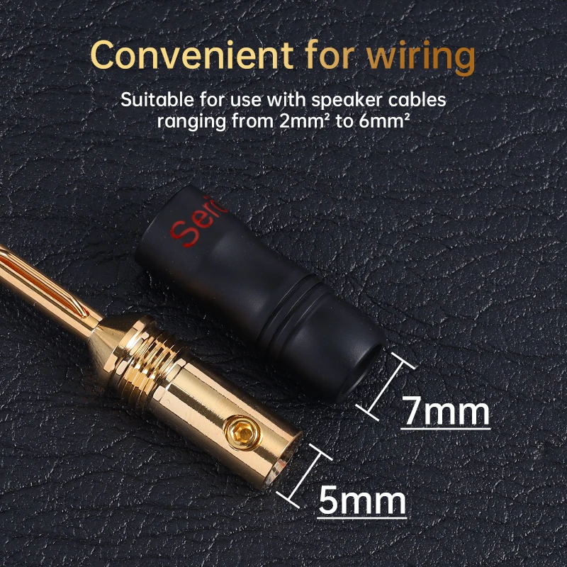 Serost BZ-5 HiFi High-End Audio-Lautsprecherkabel mit Bananensteckern, vergoldete Kupferanschlüsse für Verstärker und Lautsprecher – Detail 2