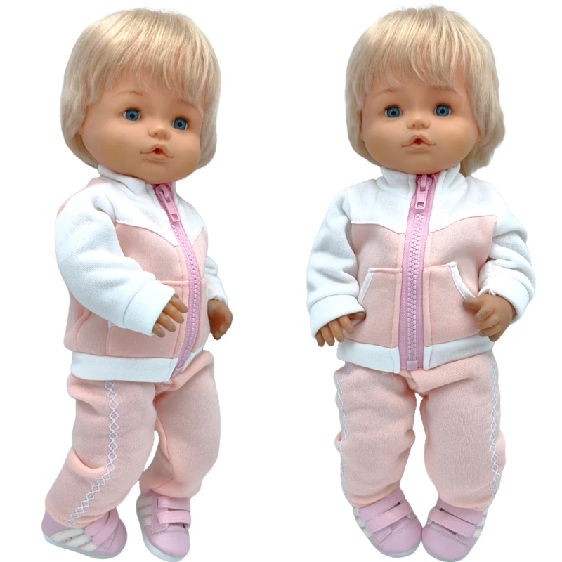 40cm Nenuco Doll Boy Outwear Blue Shirt Ropa Y Su Hermanita Reborn Doll Clothes Fur Jumpsuit