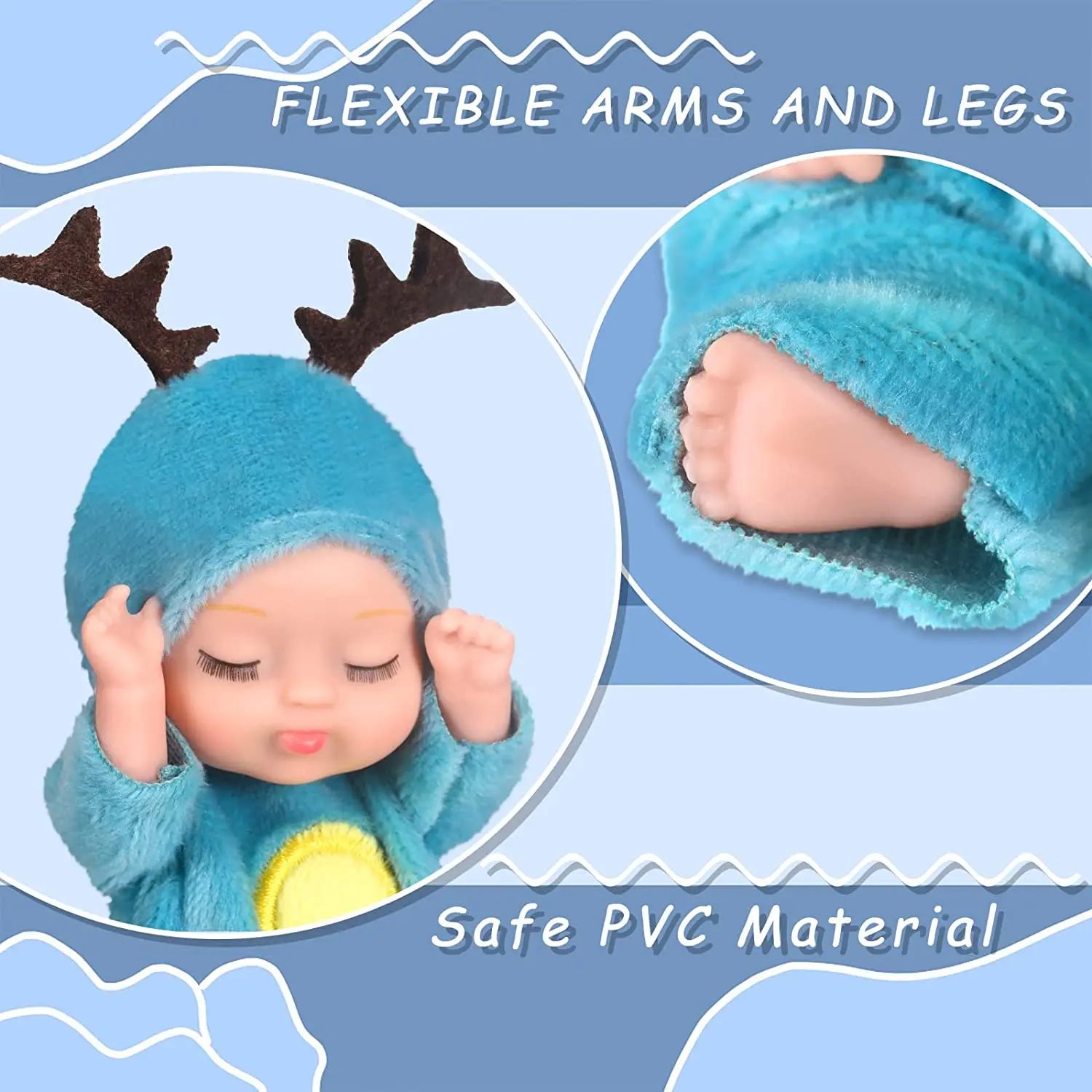 Mini muñeca de bebé Reborn realista para niños, ropa de Animal lindo, conejito, juguetes para niñas, regalo de cumpleaños, 4 pulgadas