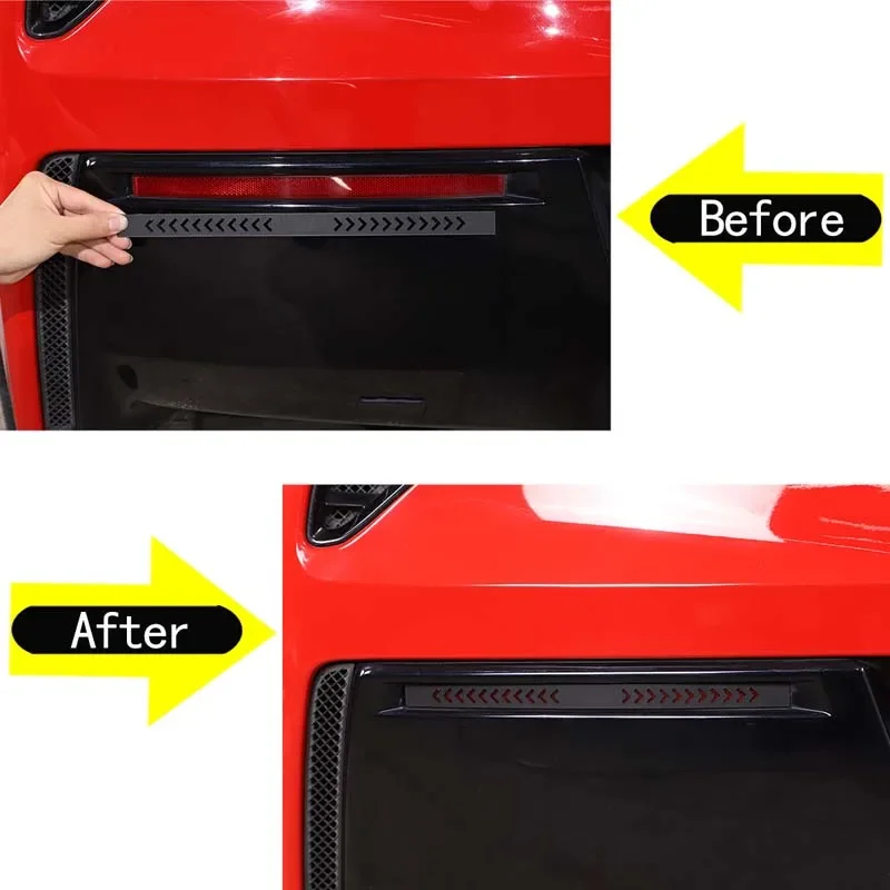 

For Chevrolet Corvette C7 2014-2019 Black Car Rear Fog Light Cover Trim Sticker Rear Bumper Decoration Styling Accessories