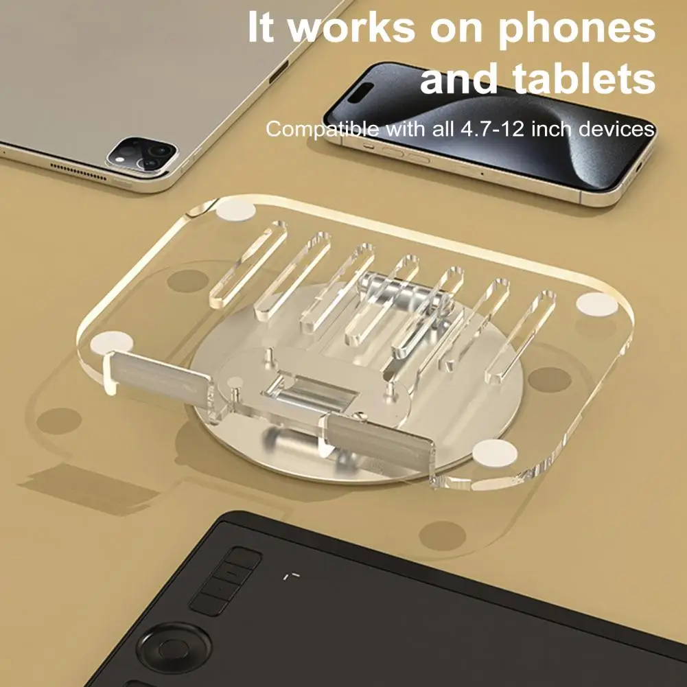 360 graus rotativo acrílico tablet titular com dissipação de calor dobrável, universal, confortável