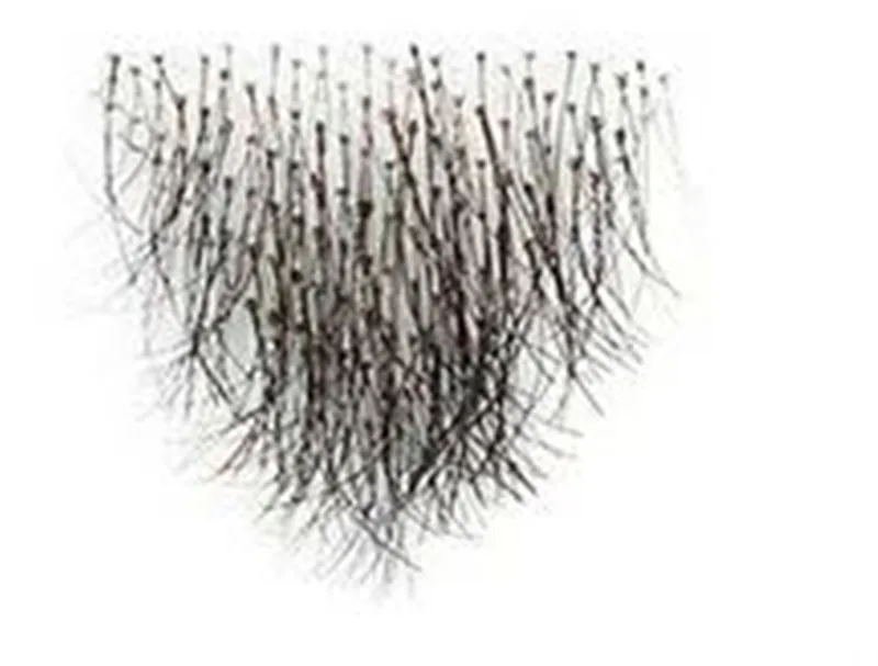 Bonne qualité tonable vrais cheveux humains fausse barbe crochet à main dentelle fausse moustache pour hommes comme cadeau pour les vacances/usage quotidien