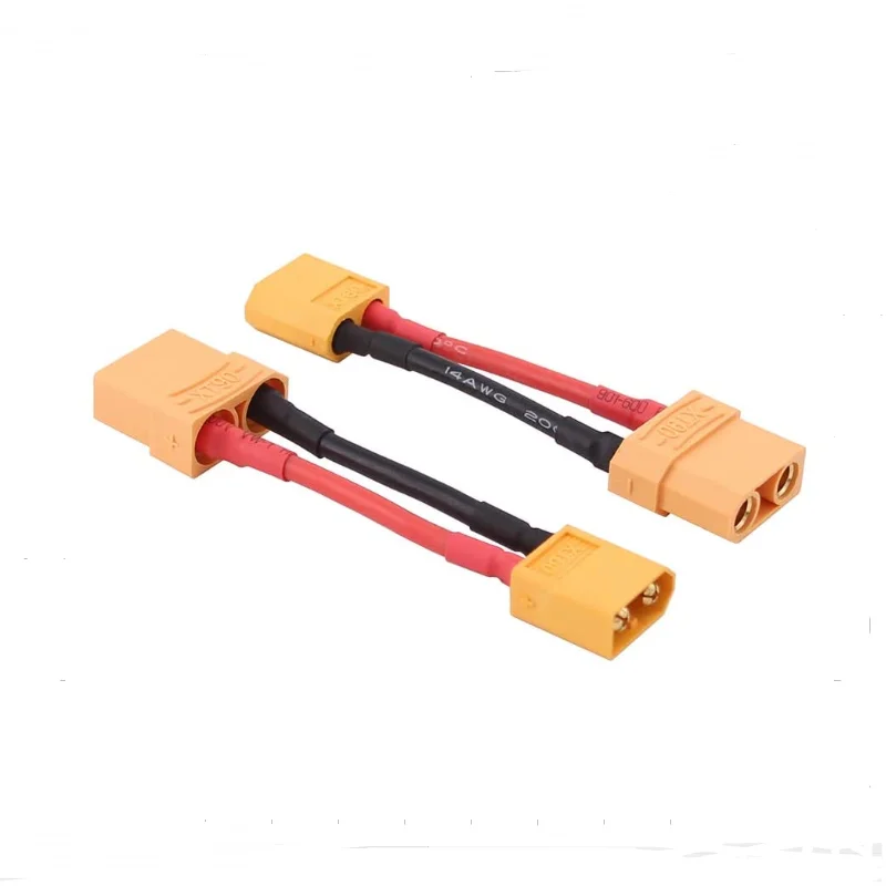 2pcs Male Female XT90 to Deans T Plug EC3 XT60 MPX Plug Connector Adapter with 12awg 4cm Silicone Wire Cable For RC Battery ESC