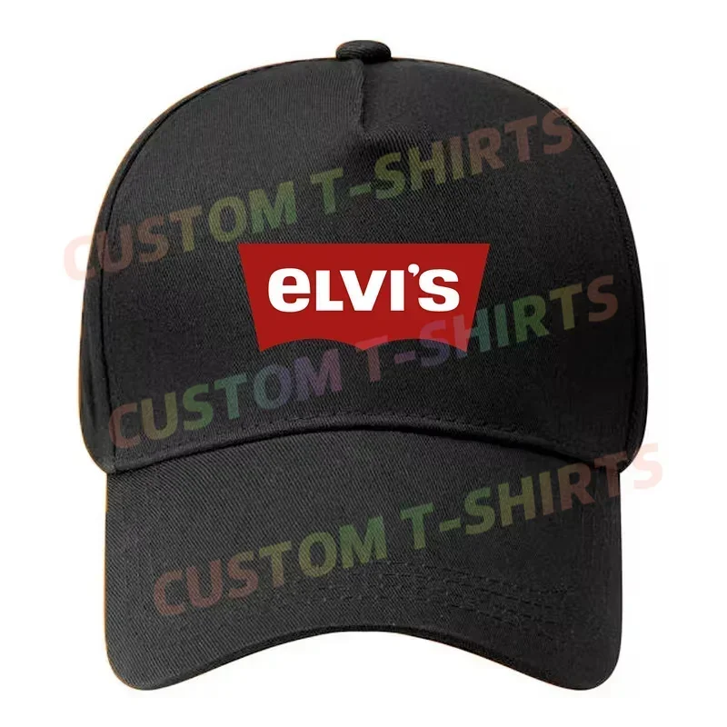 Black Cap Elvi Logo Baseball Cap Presley Snapback Caps Casquette Hats Fitted Casual Gorras Hip Hop Dad Hats Unisex