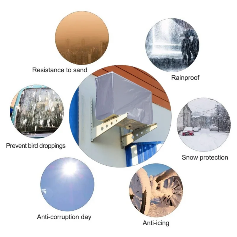 Крышка наружного кондиционера, защита от пыли, снега, водонепроницаемая для дома # 3 94*40*73 см # 2 86*32*56 см # 1 80*28*54 см