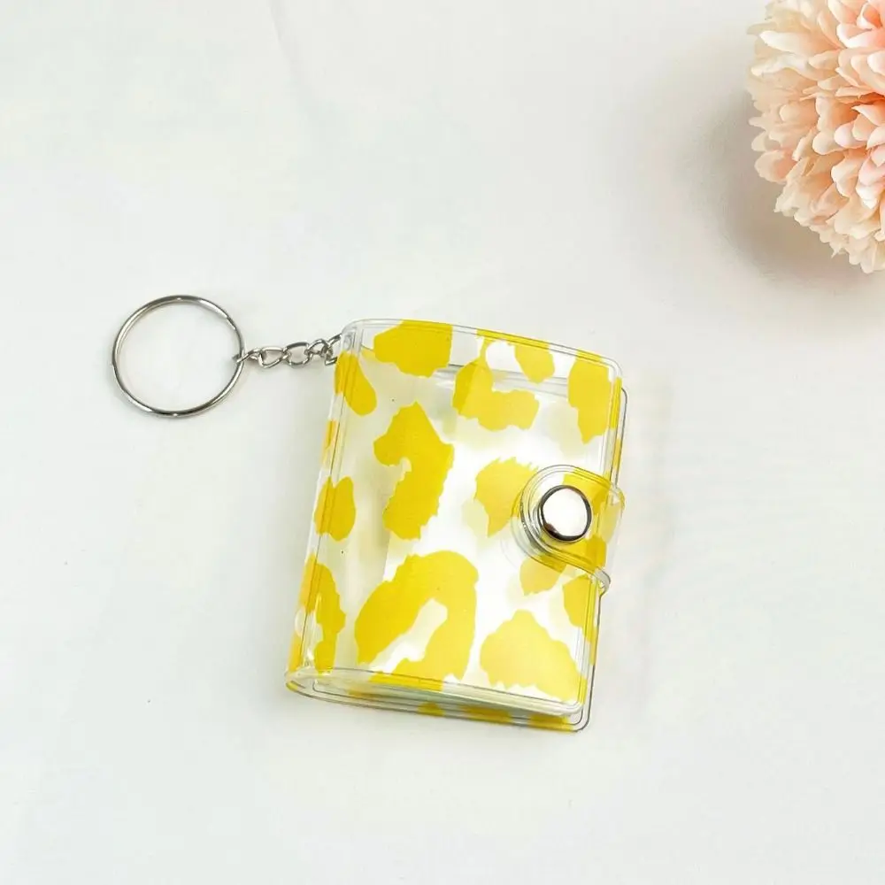 

Portable With Keychain Leopard Print Photo Album Chic Cartoon Mini Card Album Cute Star-chasing Photo Album Desktop