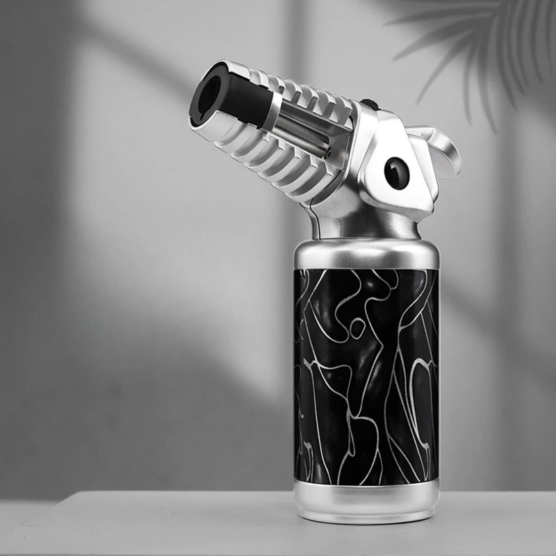 JOBON Outdoor Metal Butane Gas Cigar Lighter Windproof High-Temperature Direct Injection Welding Gun BBQ Welding Tool Men's Gift
