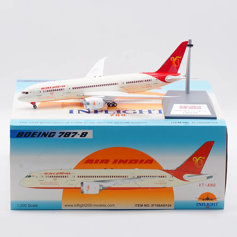 

1:200 литой под давлением самолет из сплава INFLIGHT Air India "Dreamliner" Boeing B787-8 модель самолета VT-ANQ коллекция дисплей подарки фанаты