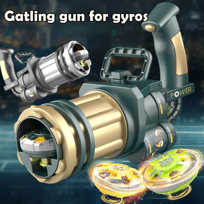 

Gatling Gyro Gun Rotating Gyro handle transmitter Parent-child interactive two-player battle Games Toys for Children Boys Gift