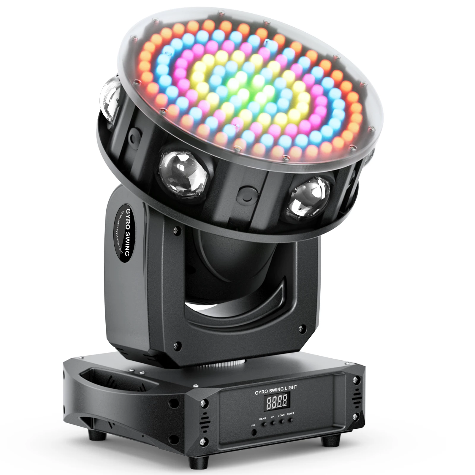 U'King 150W 3 ejes RGBW haz de luz con cabezal móvil DMX512 rotación estroboscópica efecto láser LED luz de escenario para KTV DJ fiesta Disco