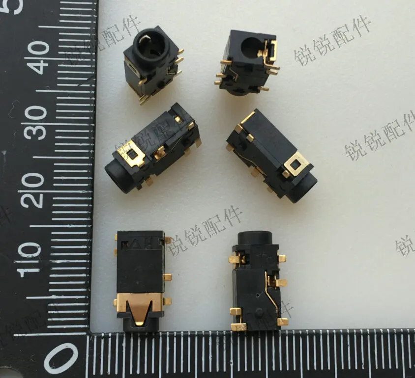 For Xinyin 3.5 earphone socket 6P gold-plated audio female seat JACK single column earphone seat microphone jack