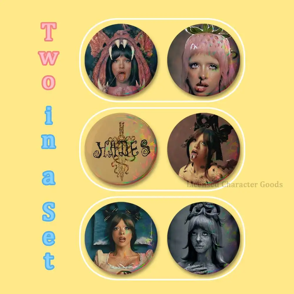 M-Melanie M-Martinez HADES SACRIFICE Badges 25 32 44 58 75 mm Round Cosplay Pin Backpack Decor Collect Gifts Brooch 2-piece set