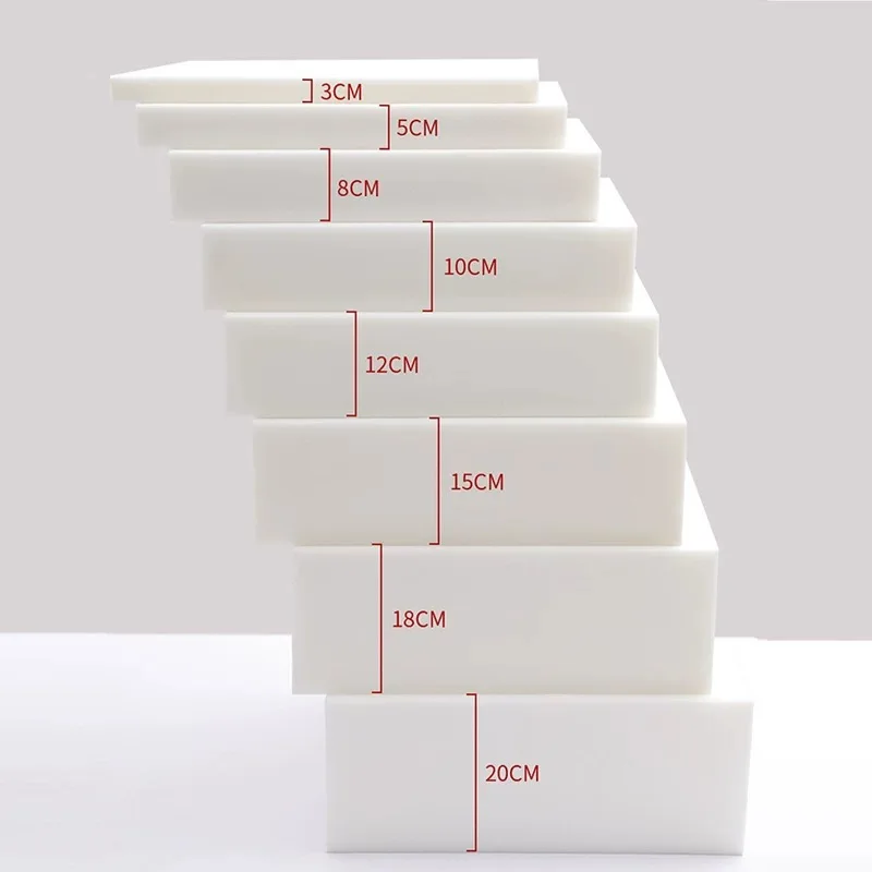 High Density White Foam Sponge Customizable Cushion Foam Upholstery Replacement Pad Window Cushion  Mattress Sofa Seat Cushion