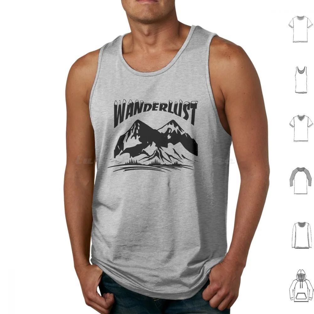 Wanderlust Thrash-Style Tank Tops Vest Sleeveless Wanderlust Traveling Vagabond Skater Skating Skateboard Mountains Skiing